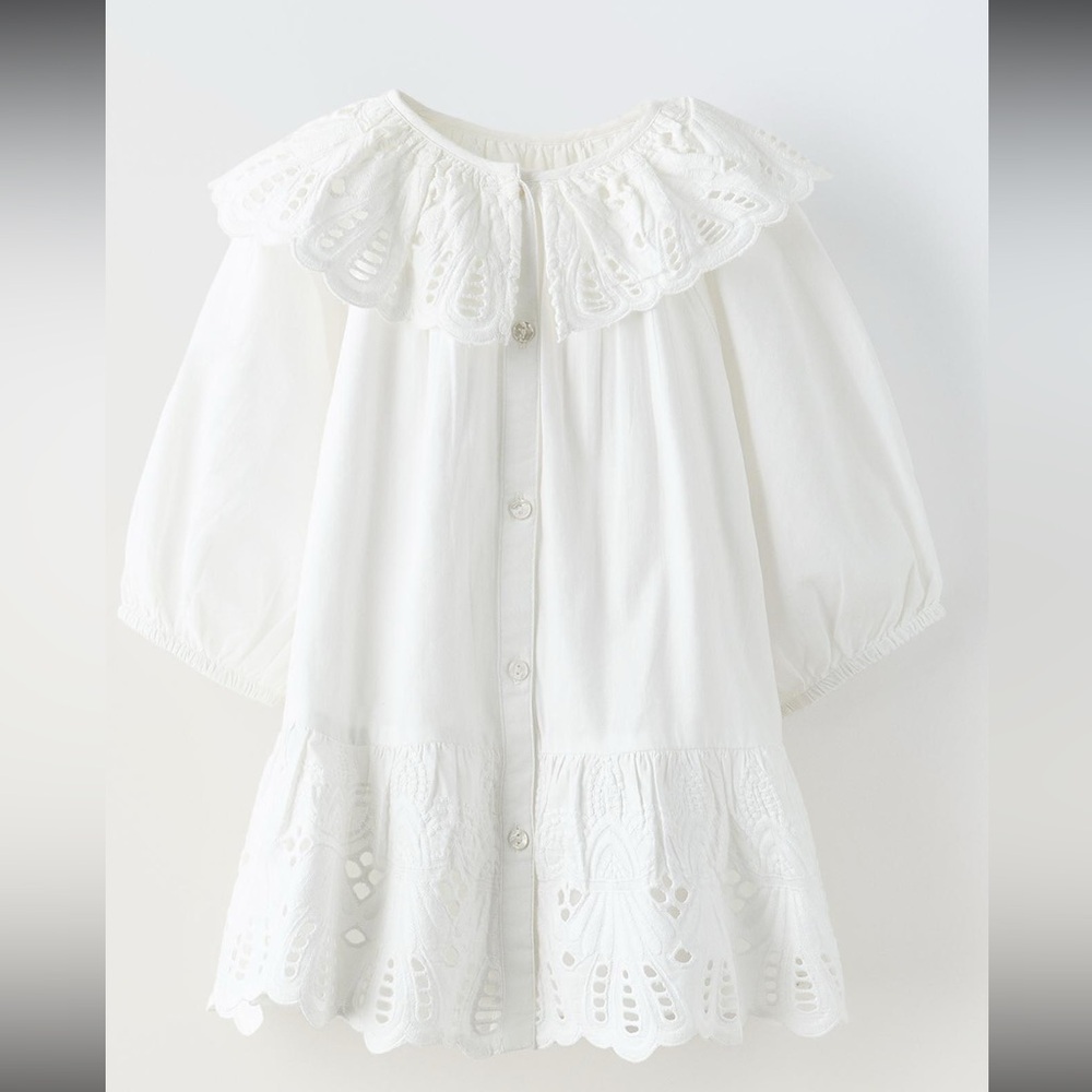 Zara toddler white ruffle dress